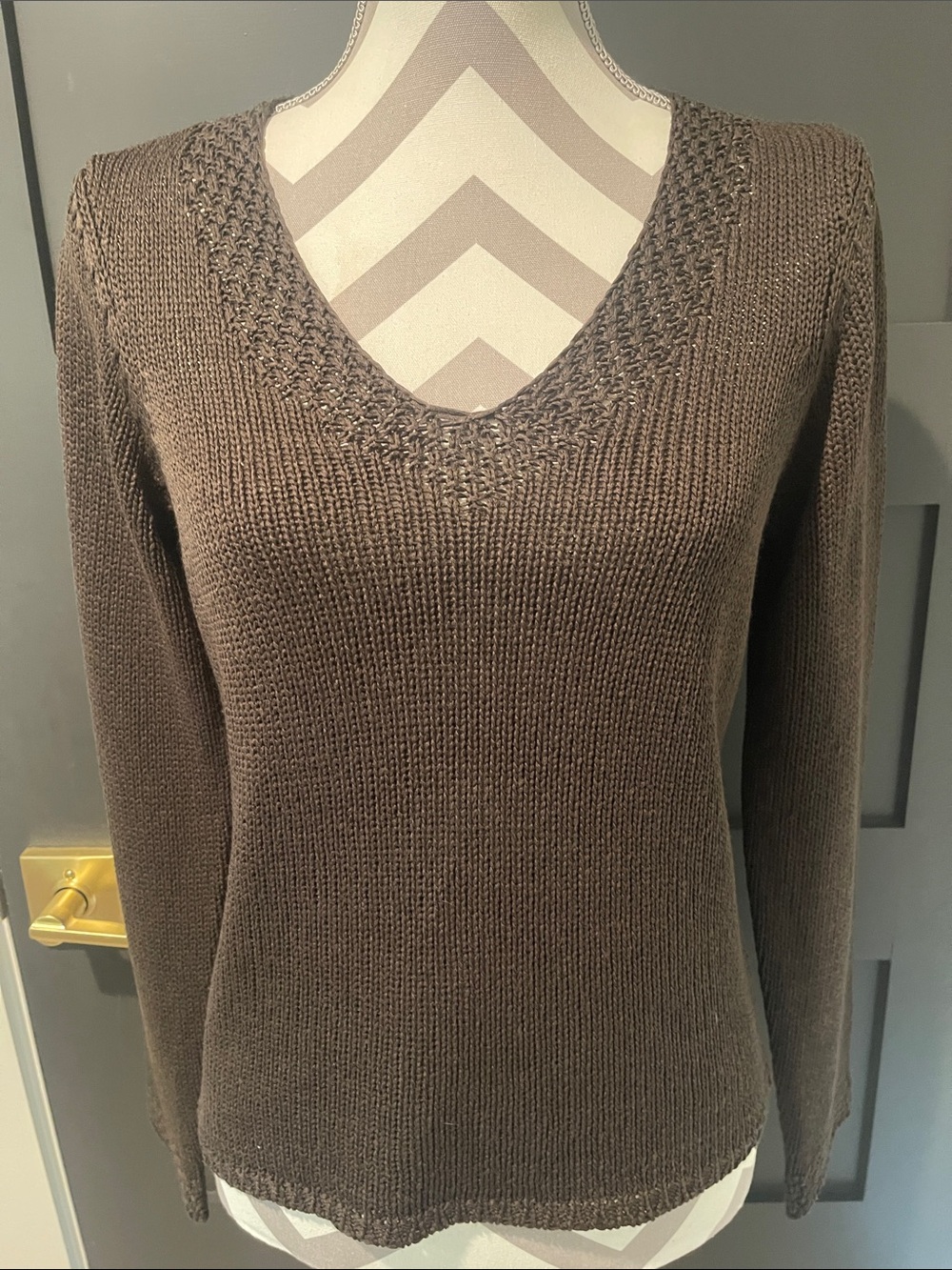 Talbots Luxury knit Italian Made V Knit Sweater Size S